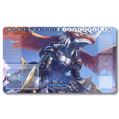 Digimon Imperialdramon Playmat - Digimon Size 23.6X13.7in Play mats Compatible for TCG DTCG CCG Trading Card Game