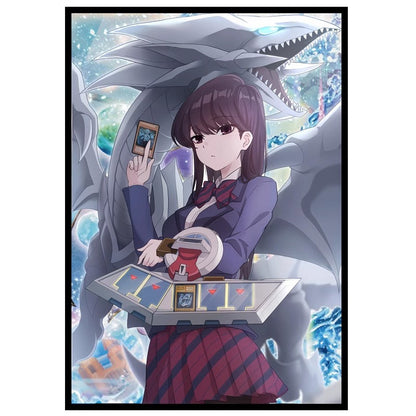 Blue Eyes White Dragon x Komi Holographic Card Sleeves