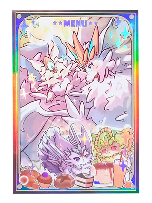 50 PCS Adorable Purrely Family Holographic Card Sleeves