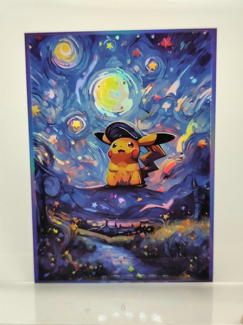 Gengar & Pikachu Oil Painting Series Holographic Card Sleeves