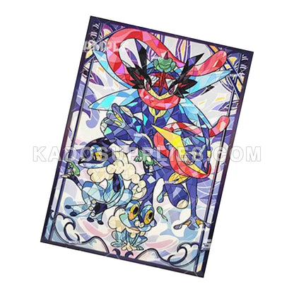 Greninja Froakie Evolution Stained Glass Holographic Card Sleeves