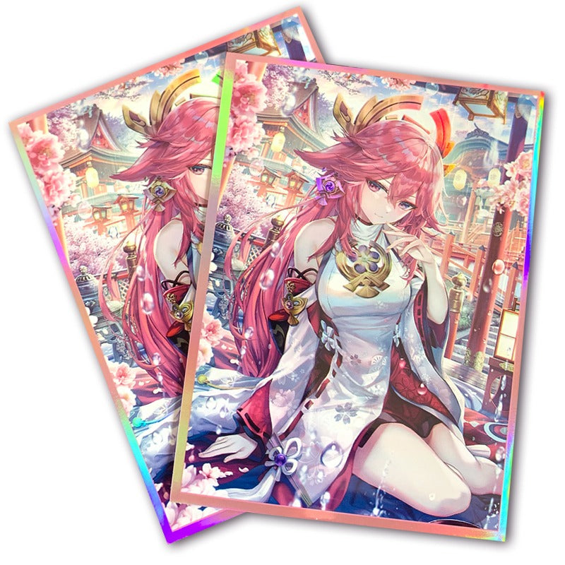 Yae Miko Sweet Pose Genshin Impact Holographic Card Sleeves