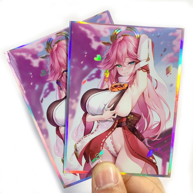 Yae Miko Waifu Genshin Impact Holographic Card Sleeves