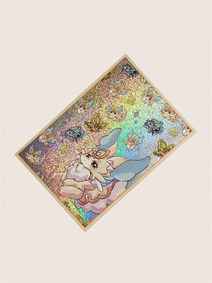 Cute Feline Purrely Holographic Card Sleeves