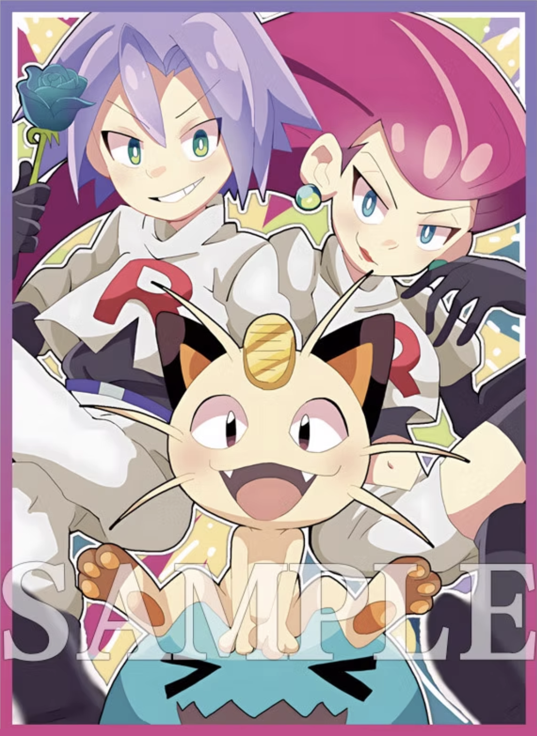 Team Rocket Jessie James & Meowth Holographic Card Sleeves