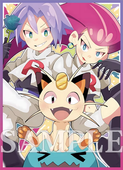 Team Rocket Jessie James & Meowth Holographic Card Sleeves
