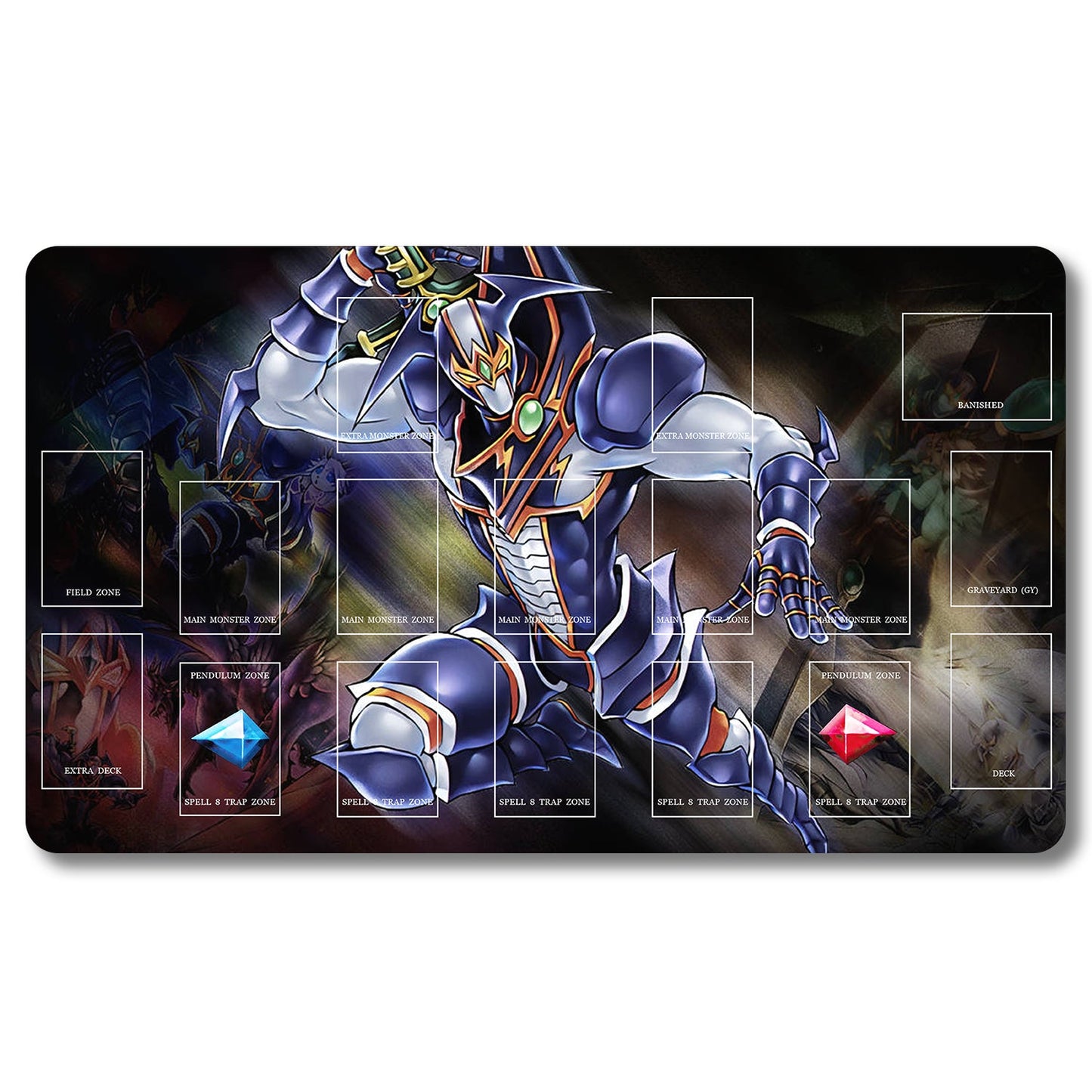 YUGIOH Peripheral - 88656- Yugioh Playmat Size 23.6X13.7in Play mats Compatible for TCG OCG CCG Trading Card Game