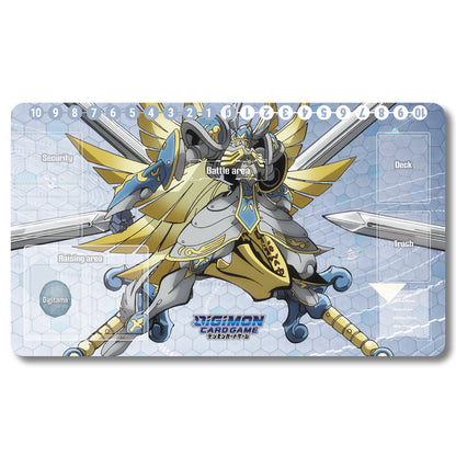 Digimon Seraphimon Playmat - Digimon Size 23.6X13.7in Play mats Compatible for TCG DTCG CCG Trading Card Game
