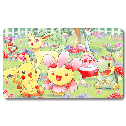 Board Game Pikachu Playmat - Pokemon Size 23.6X13.7in Play mats Compatible for TCG MTG RPG CCG Trading Card Game