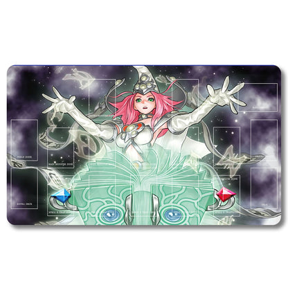 Board Game The Magic Book of Law Playmat- Yugioh  Size 23.6X13.7in Play mats Compatible for TCG OCG CCG Trading Card Game