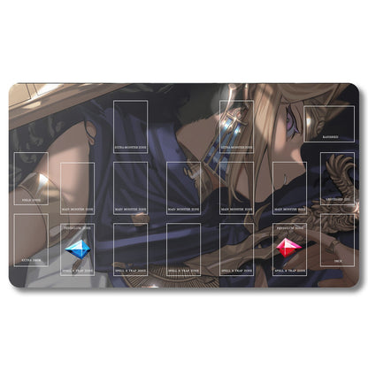 Board Game Peripheral - 1266277- Yugioh Playmat Size 23.6X13.7in Play mats Compatible for TCG OCG CCG Trading Card Game