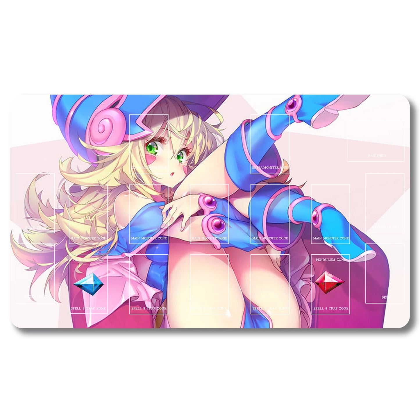 YUGIOH Dark Magician Girl Playmat- Yugioh Size 23.6X13.7in Play mats Compatible for TCG OCG CCG Trading Card Game