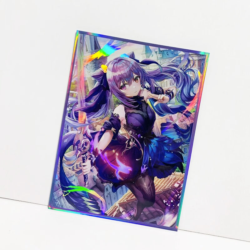 Keqing Attack Genshin Impact Holographic Card Sleeves