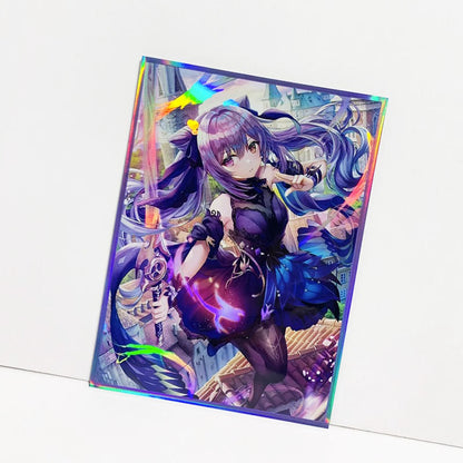 Keqing Attack Genshin Impact Holographic Card Sleeves