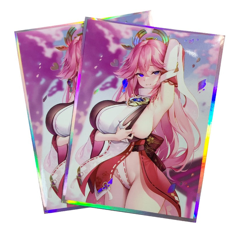 Yae Miko Waifu Genshin Impact Holographic Card Sleeves
