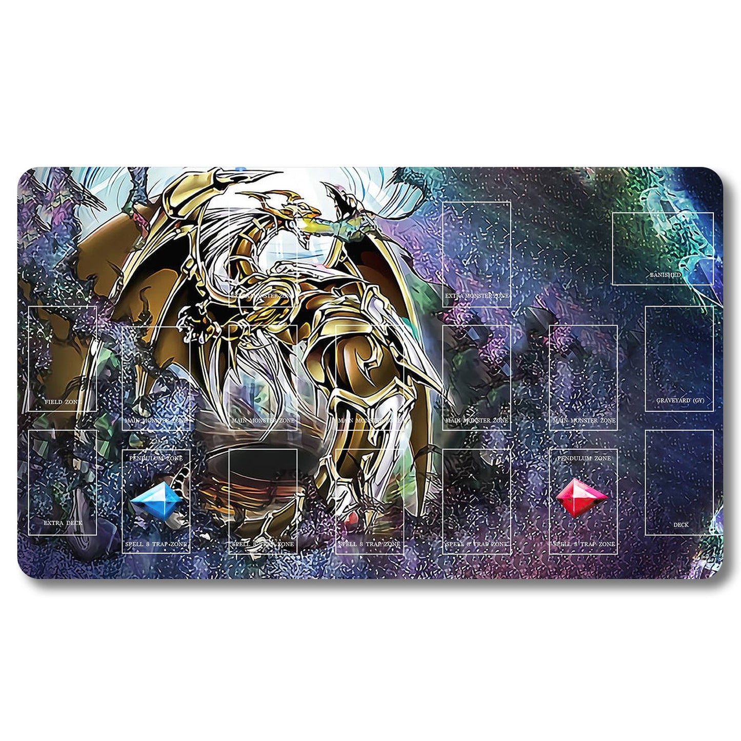 Board Game Peripheral - 609653- Yugioh Playmat Size 23.6X13.7in Play mats Compatible for TCG OCG CCG Trading Card Game