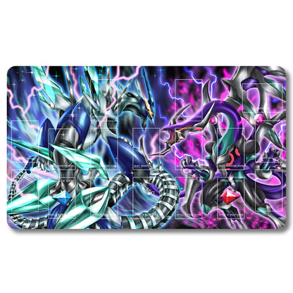 YUGIOH Dark Rebellion XYZ Dragon Playmat - Yugioh Size 23.6X13.7in Play mats Compatible for TCG OCG CCG Trading Card Game