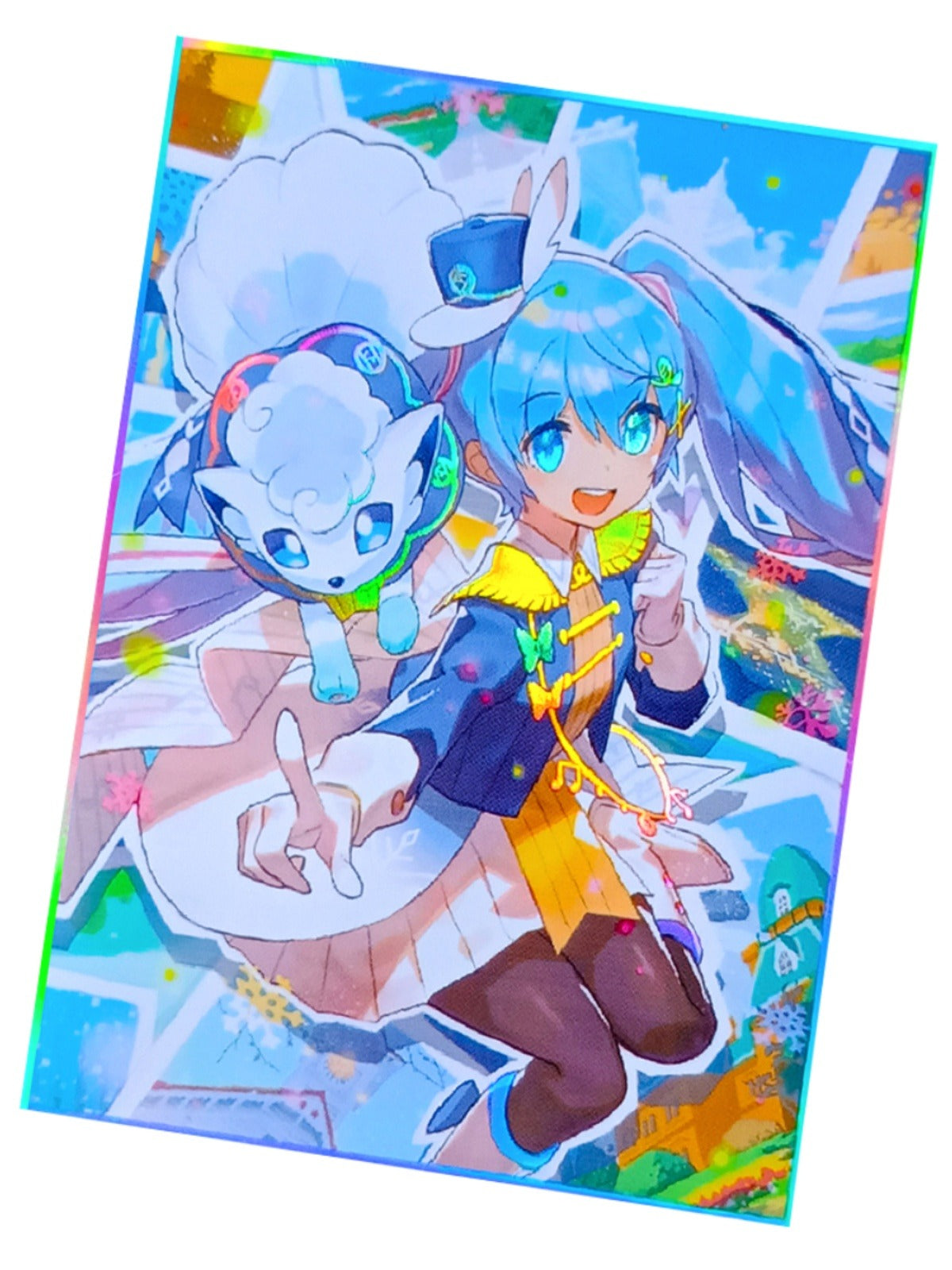 Snow Miku & Alolan Vulpix Holographic Card Sleeves