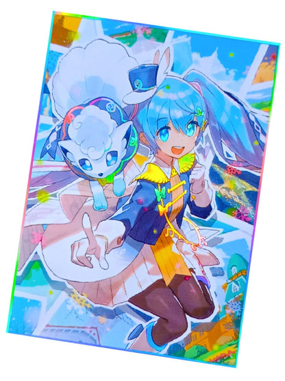 Snow Miku & Alolan Vulpix Holographic Card Sleeves