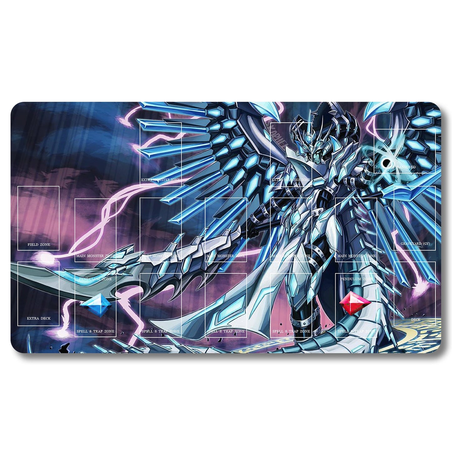 YUGIOH Peripheral - 287953- Yugioh Playmat Size 23.6X13.7in Play mats Compatible for TCG OCG CCG Trading Card Game