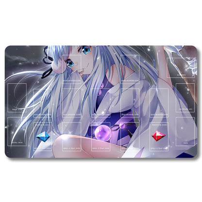 Board Game Silent Magician Playmat - Yugioh Size 23.6X13.7in Play mats Compatible for TCG OCG CCG Trading Card Game