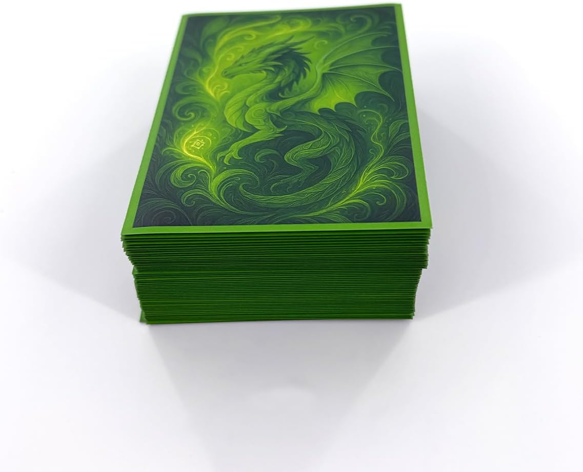 100 PCS TCG/MTG Card Sleeves, Matte Back Anti-Slip & Easy Shuffling Applicable to OCG CCG DTCG PTCG, 2.6 x 3.6 in Standard Size Cards (Forest Warden)