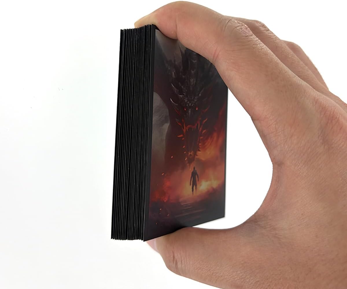 100 PCS TCG/MTG Card Sleeves, Matte Back Anti-Slip & Easy Shuffling Applicable to OCG CCG DTCG PTCG, 2.6 x 3.6 in Standard Size Cards (Dragon Roar)
