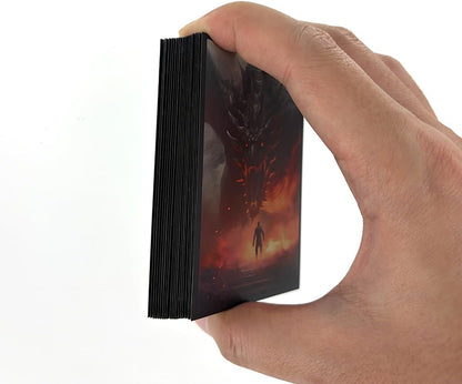 100 PCS TCG/MTG Card Sleeves, Matte Back Anti-Slip & Easy Shuffling Applicable to OCG CCG DTCG PTCG, 2.6 x 3.6 in Standard Size Cards (Dragon Roar)