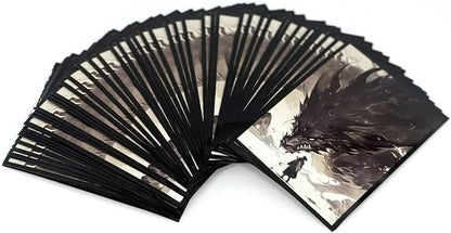 100 PCS TCG/MTG Card Sleeves, Sleeves Size is 2.6 x 3.6 in Applicable to OCG CCG DTCG PTCG, Fit Standard Size Cards (Black Dragon)