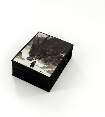100 PCS TCG/MTG Card Sleeves, Sleeves Size is 2.6 x 3.6 in Applicable to OCG CCG DTCG PTCG, Fit Standard Size Cards (Black Dragon)