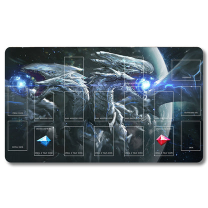 Board Game Cyber End Dragon Playmat- Yugioh Size 23.6X13.7in Play mats Compatible for TCG OCG CCG Trading Card Game