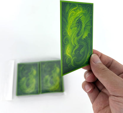 100 PCS TCG/MTG Card Sleeves, Matte Back Anti-Slip & Easy Shuffling Applicable to OCG CCG DTCG PTCG, 2.6 x 3.6 in Standard Size Cards (Forest Warden)