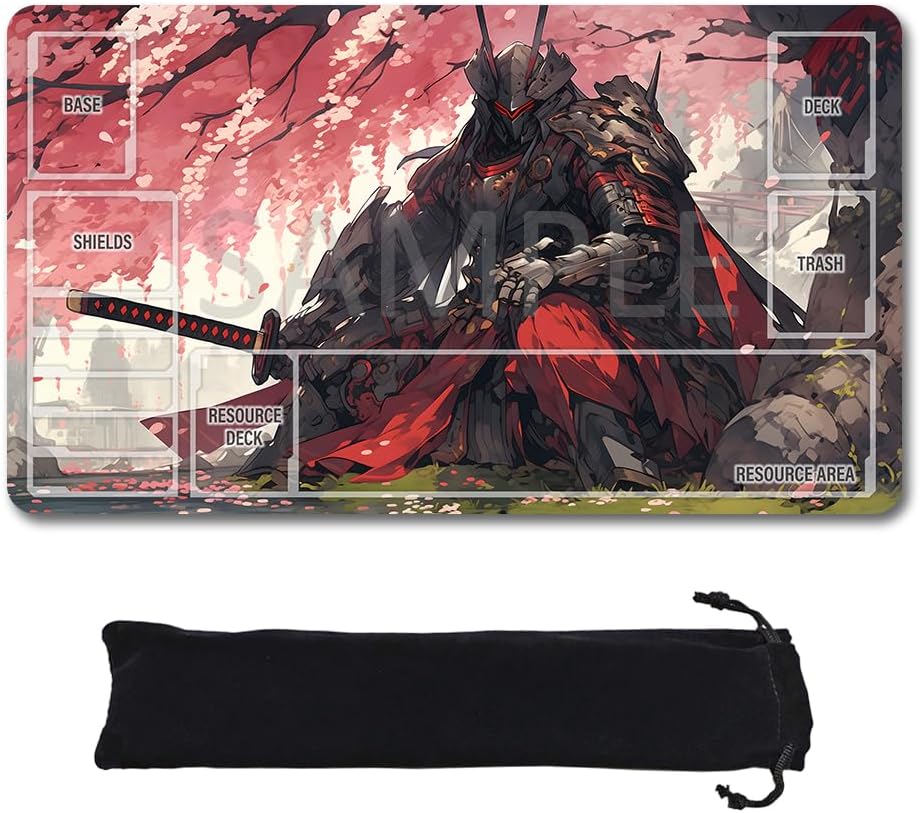 GCG Playmats with Zones - 24"x14" Unofficial GCG Card Game Mat New Player Gundam Playmat  Compatible TCG Player Include Storage Bag (GAODA (2)-Zone)