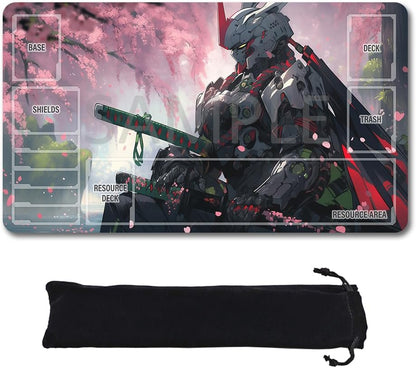 GCG Playmats with Zones - 24"x14" Unofficial GCG Card Game Mat New Player Gundam Playmat  Compatible TCG Player Include Storage Bag (GAODA (13)-Zone)