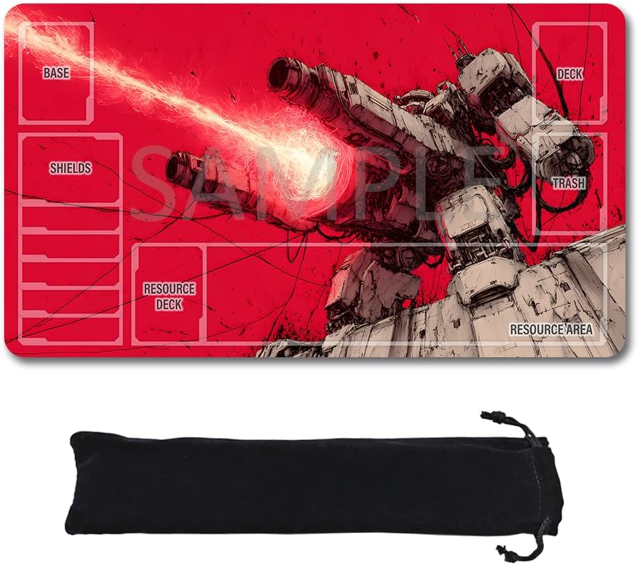 GCG Playmats with Zones - 24"x14" Unofficial GCG Card Game Mat New Player Gundam Playmat  Compatible TCG Player Include Storage Bag (GAODA1-zone)