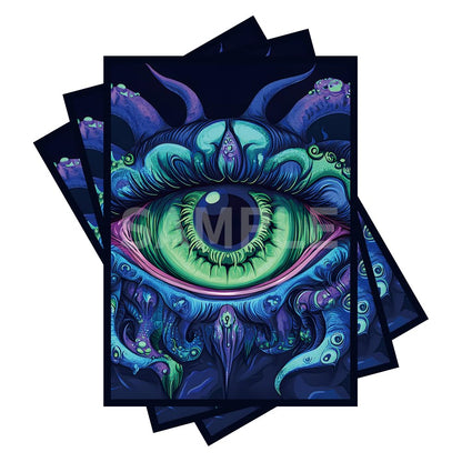 100 PCS TCG/MTG Card Sleeves, Matte Back Anti-Slip & Easy Shuffling Applicable to OCG CCG DTCG PTCG, 2.6 x 3.6 in Standard Size Cards (Eye)