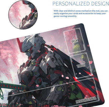 GCG Playmats with Zones - 24"x14" Unofficial GCG Card Game Mat New Player Gundam Playmat  Compatible TCG Player Include Storage Bag (GAODA (20)-Zone)