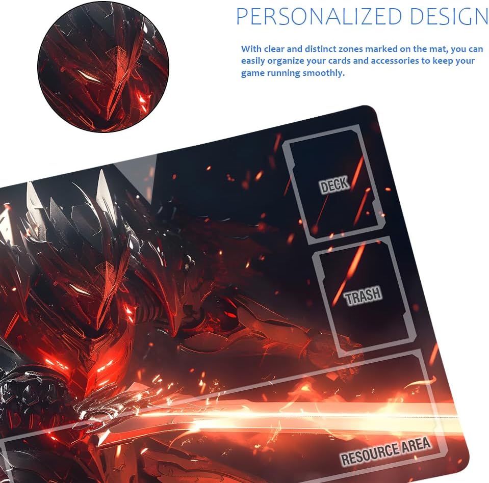 GCG Playmats with Zones - 24"x14" Unofficial GCG Card Game Mat New Player Gundam Playmat  Compatible TCG Player Include Storage Bag (GAODA (16)-Zone)