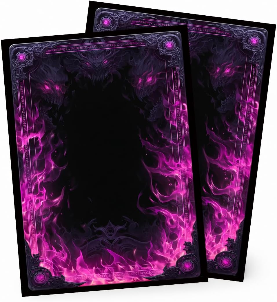 MTG Card Sleeves Matte -100 PCS Trading Card Game, Size 2.6 x 3.6 inches, Suitable for All TCG Card Games Protective (Abyssal Flame)