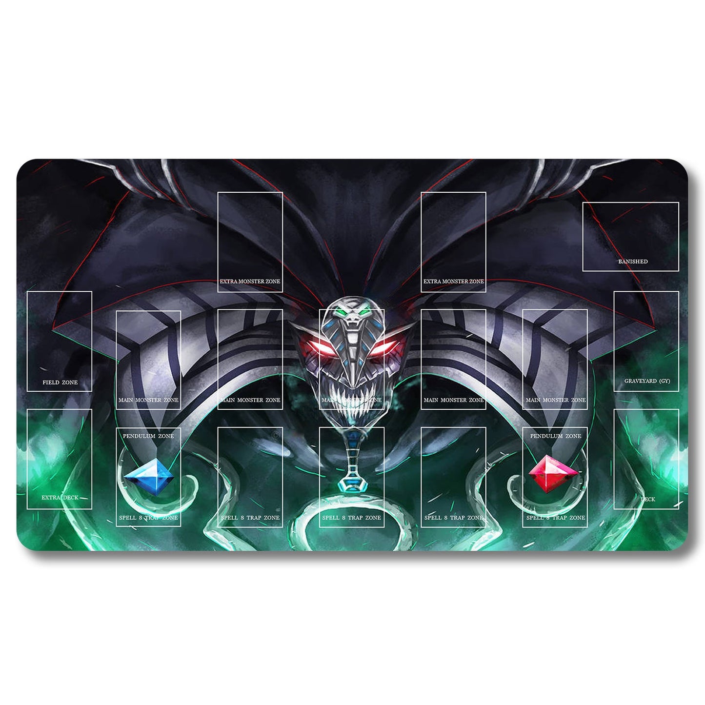 YUGIOH The Legendary Exodia Incarnate Playmat - Yugioh Size 23.6X13.7in Play mats Compatible for TCG OCG CCG Trading Card Game