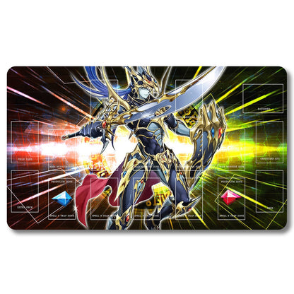YUGIOH Black Luster Soldier Playmat - Yugioh Size 23.6X13.7in Play mats Compatible for TCG OCG CCG Trading Card Game
