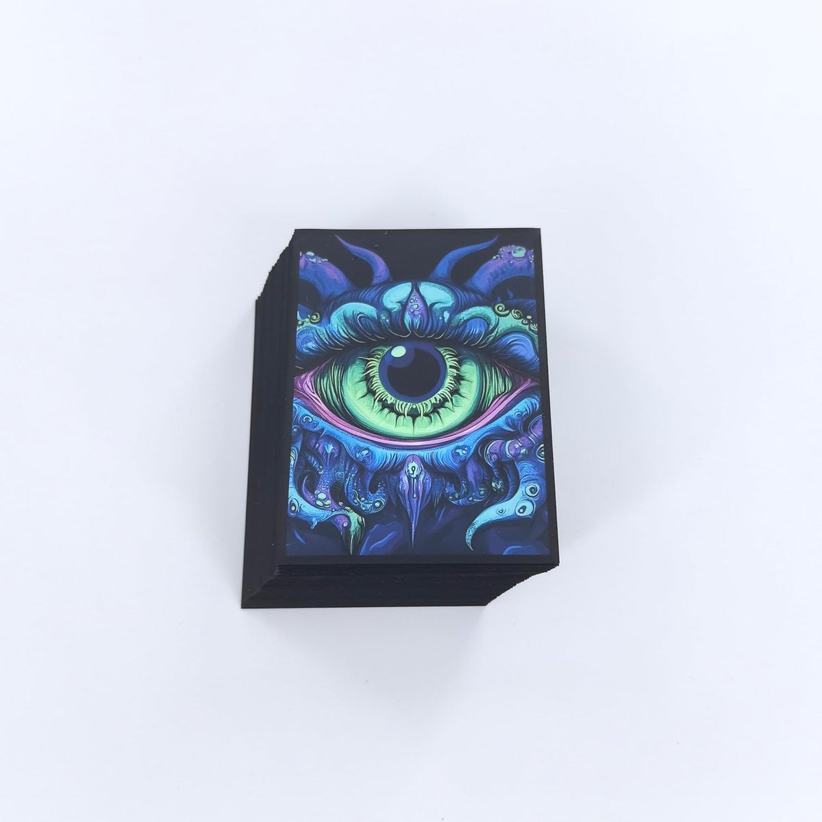 100 PCS TCG/MTG Card Sleeves, Matte Back Anti-Slip & Easy Shuffling Applicable to OCG CCG DTCG PTCG, 2.6 x 3.6 in Standard Size Cards (Eye)