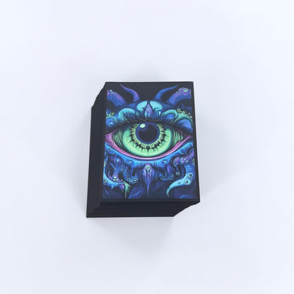 100 PCS TCG/MTG Card Sleeves, Matte Back Anti-Slip & Easy Shuffling Applicable to OCG CCG DTCG PTCG, 2.6 x 3.6 in Standard Size Cards (Eye)
