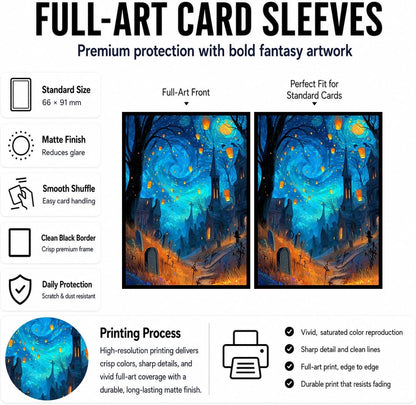 MTG Card Sleeves Matte -100 PCS Trading Card Game, Size 2.6 x 3.6 inches, Suitable for All TCG Card Games Protective (Starlit Path)