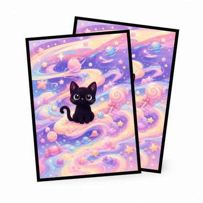 MTG Card Sleeves Matte -100 PCS Trading Card Game, Size 2.6 x 3.6 inches, Suitable for All TCG Card Games Protective (Cosmic Purrs)