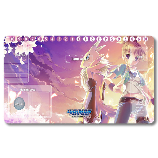 Board Game Peripheral - 111362- Digimon Playmat Size 23.6X13.7in Play mats Compatible for TCG DTCG CCG Trading Card Game