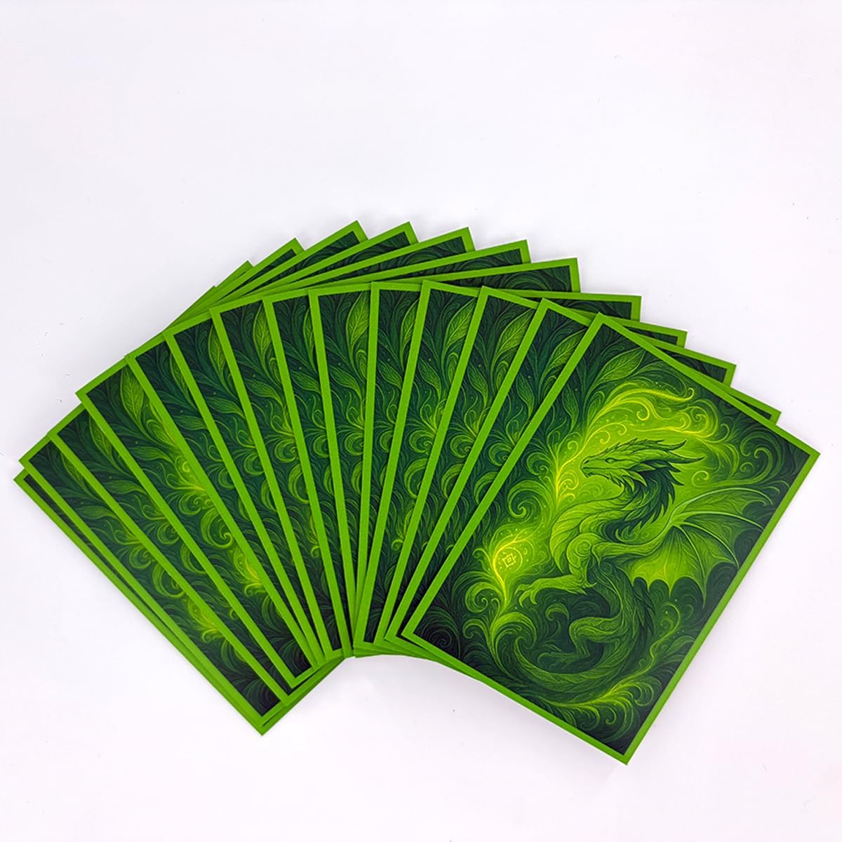 100 PCS TCG/MTG Card Sleeves, Matte Back Anti-Slip & Easy Shuffling Applicable to OCG CCG DTCG PTCG, 2.6 x 3.6 in Standard Size Cards (Forest Warden)