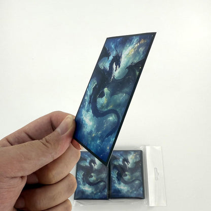 100 PCS TCG/MTG Card Sleeves, Matte Back Anti-Slip & Easy Shuffling Applicable to OCG CCG DTCG PTCG, 2.6 x 3.6 in Standard Size Cards (Galaxy Dragon)