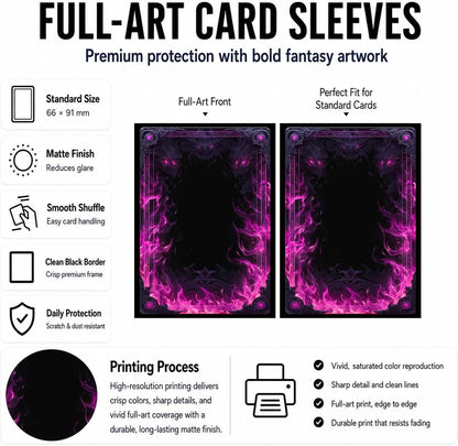 MTG Card Sleeves Matte -100 PCS Trading Card Game, Size 2.6 x 3.6 inches, Suitable for All TCG Card Games Protective (Abyssal Flame)