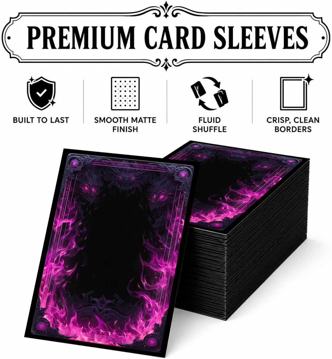 MTG Card Sleeves Matte -100 PCS Trading Card Game, Size 2.6 x 3.6 inches, Suitable for All TCG Card Games Protective (Abyssal Flame)